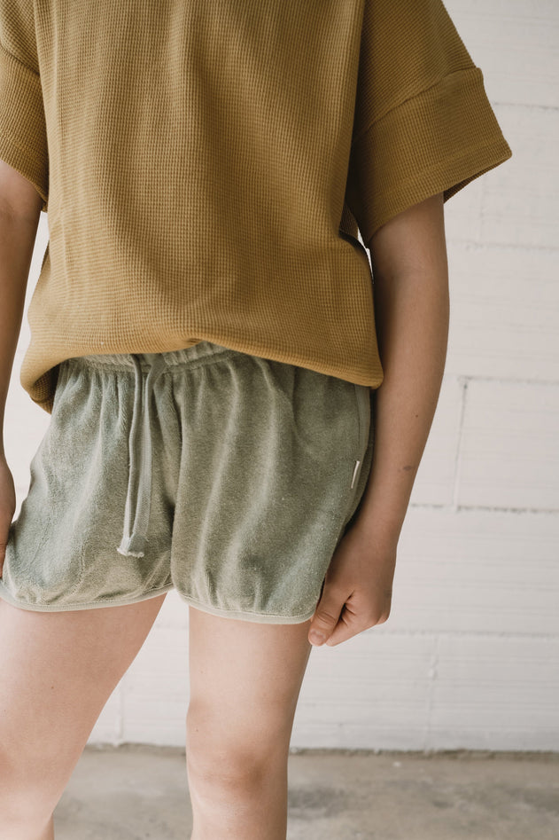 Kid's Huali Terry Shorts Green
