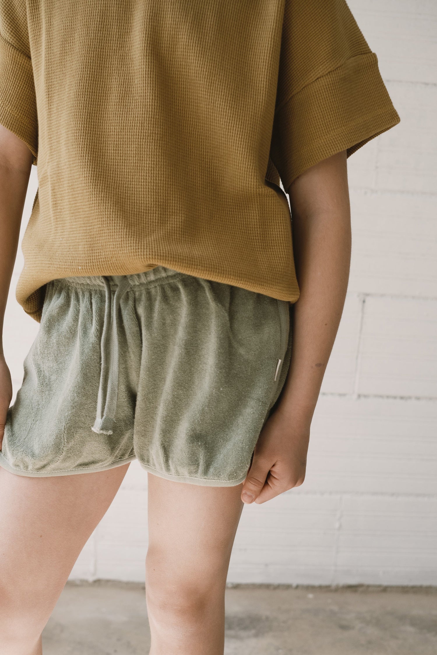 Kid's Huali Terry Shorts Green
