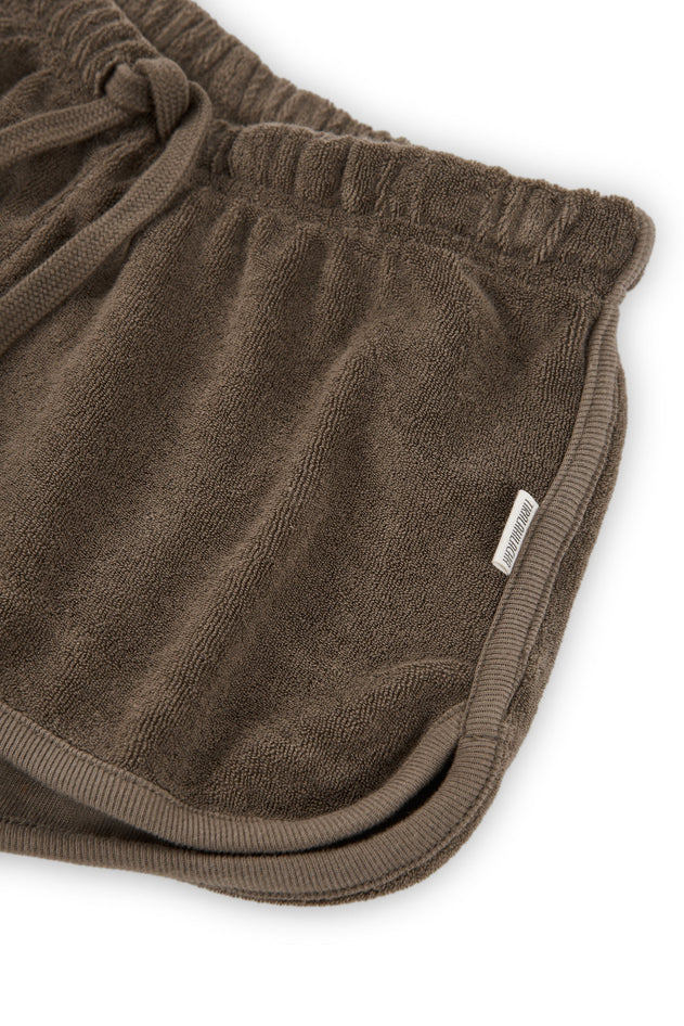 Kid's Huali Terry Shorts Brown