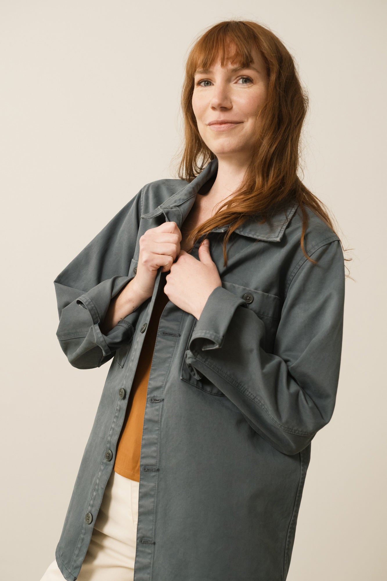 Helmut Unisex Organic Cotton Worker Overshirt Blue