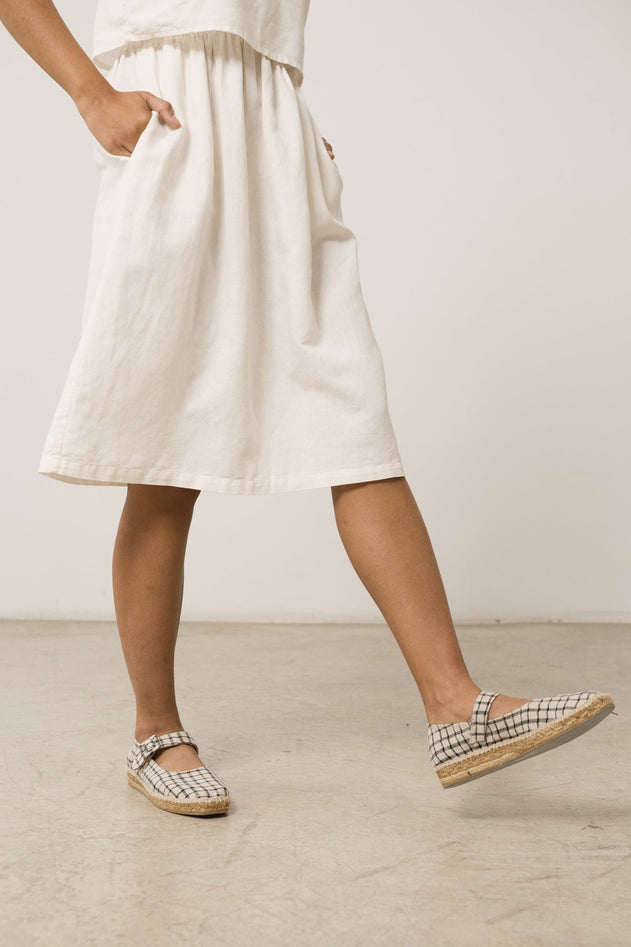 Henar Linen Blend Strap Dress White