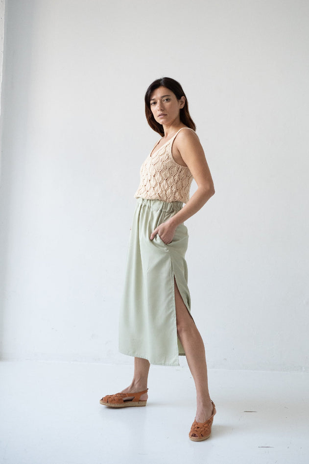 Halia Tencel Midi Skirt Green
