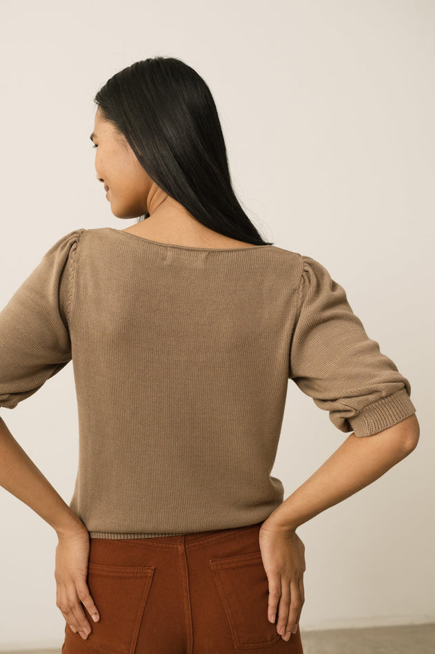 Haya Knitted Tencel Top Brown