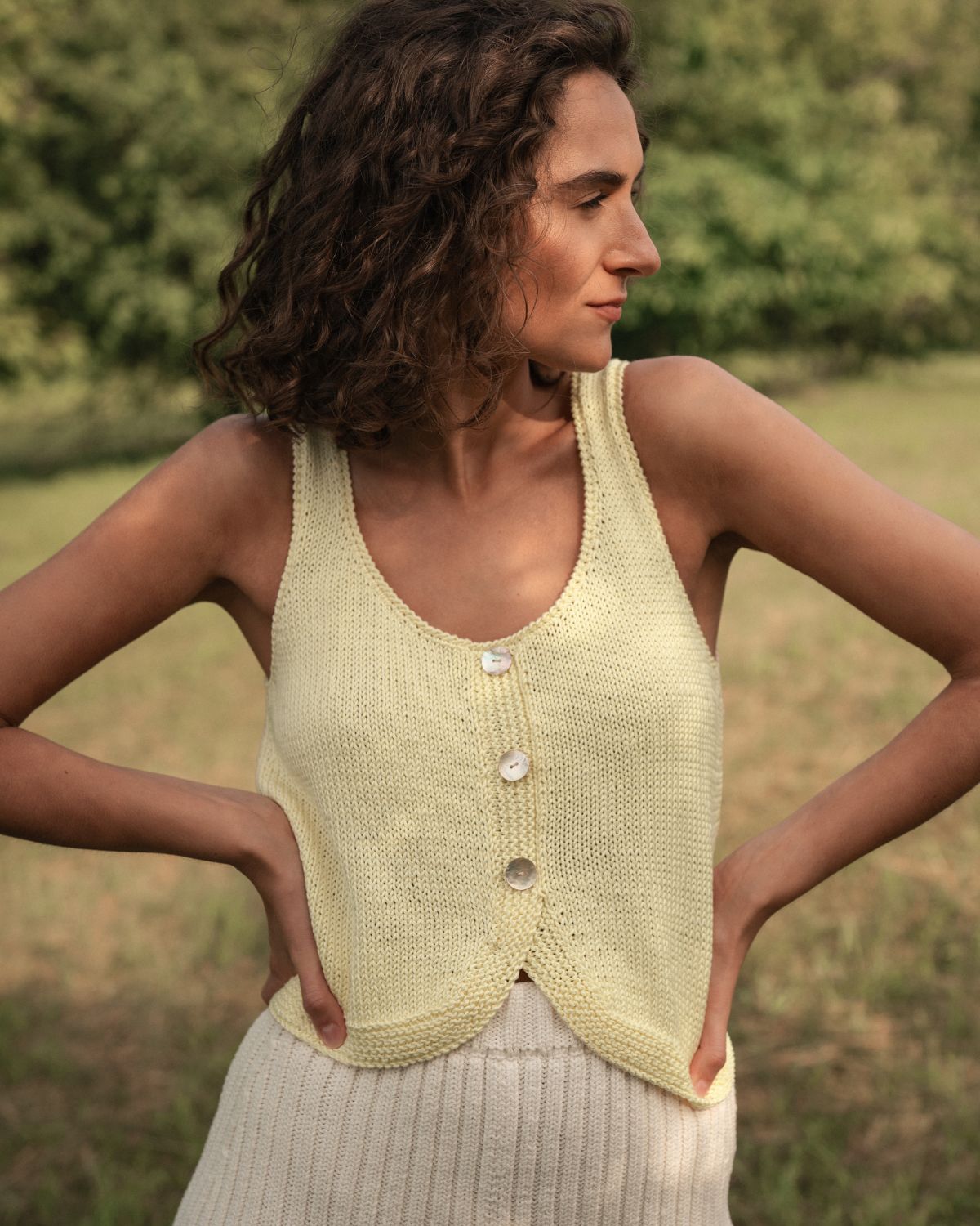 Vėdrynas Cotton Top Butter Yellow