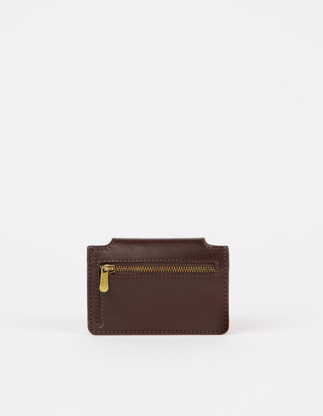 Harmonica Wallet Classic Leather Chocolate Brown