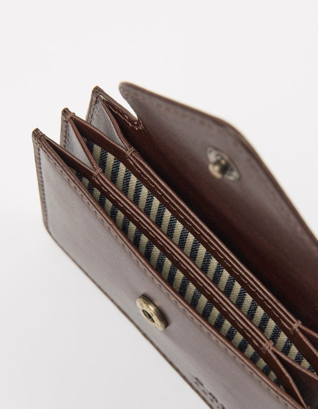 Harmonica Wallet Classic Leather Chocolate Brown