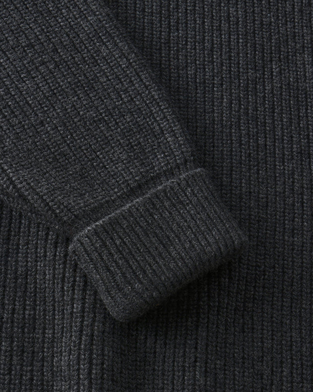 Heavy Knit Troyer Warm Anthracite