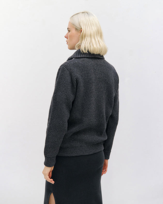 Heavy Knit Troyer Warm Anthracite