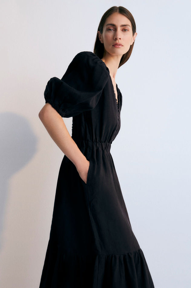 Women's Hera 3 Linen Dress Caviar