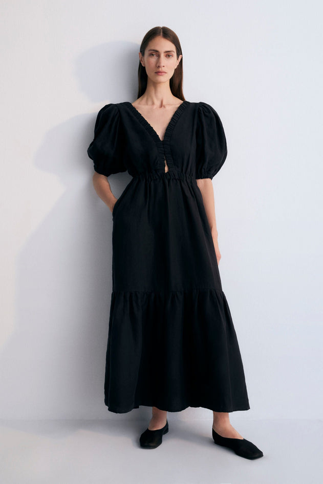 Women's Hera 3 Linen Dress Caviar