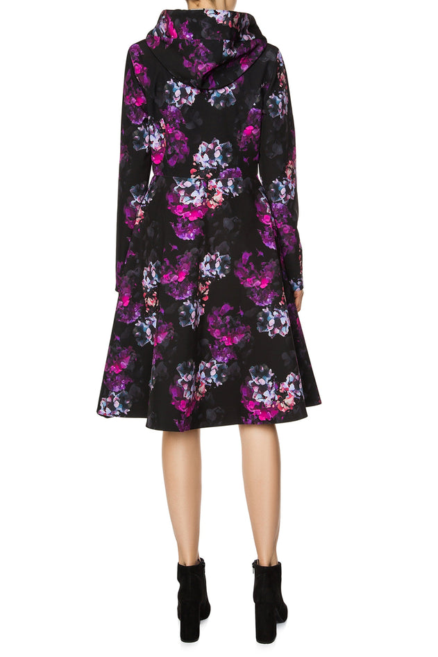 Fit and Flare Raincoat with A-Line Hem Black Hortense