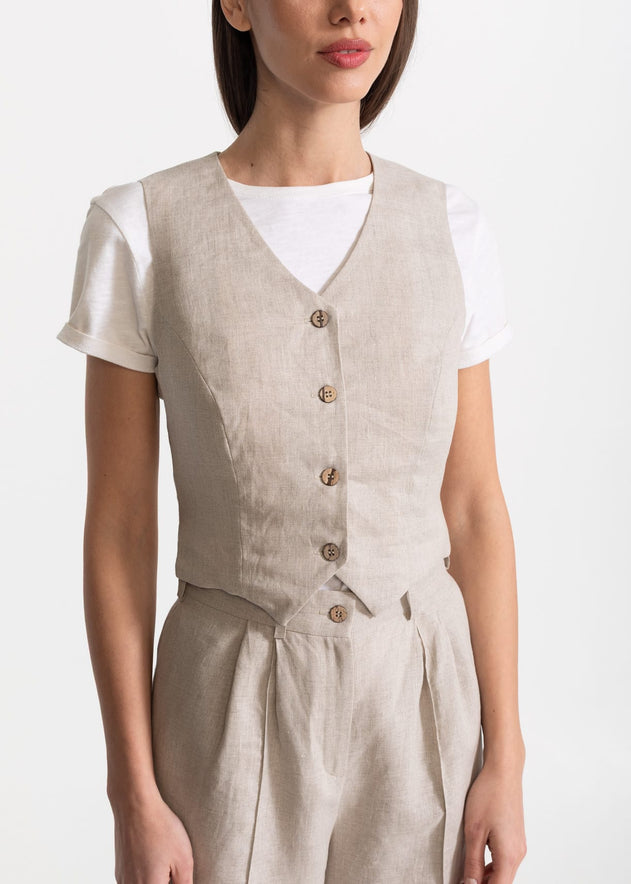 Women's Figa Linen Set Beige