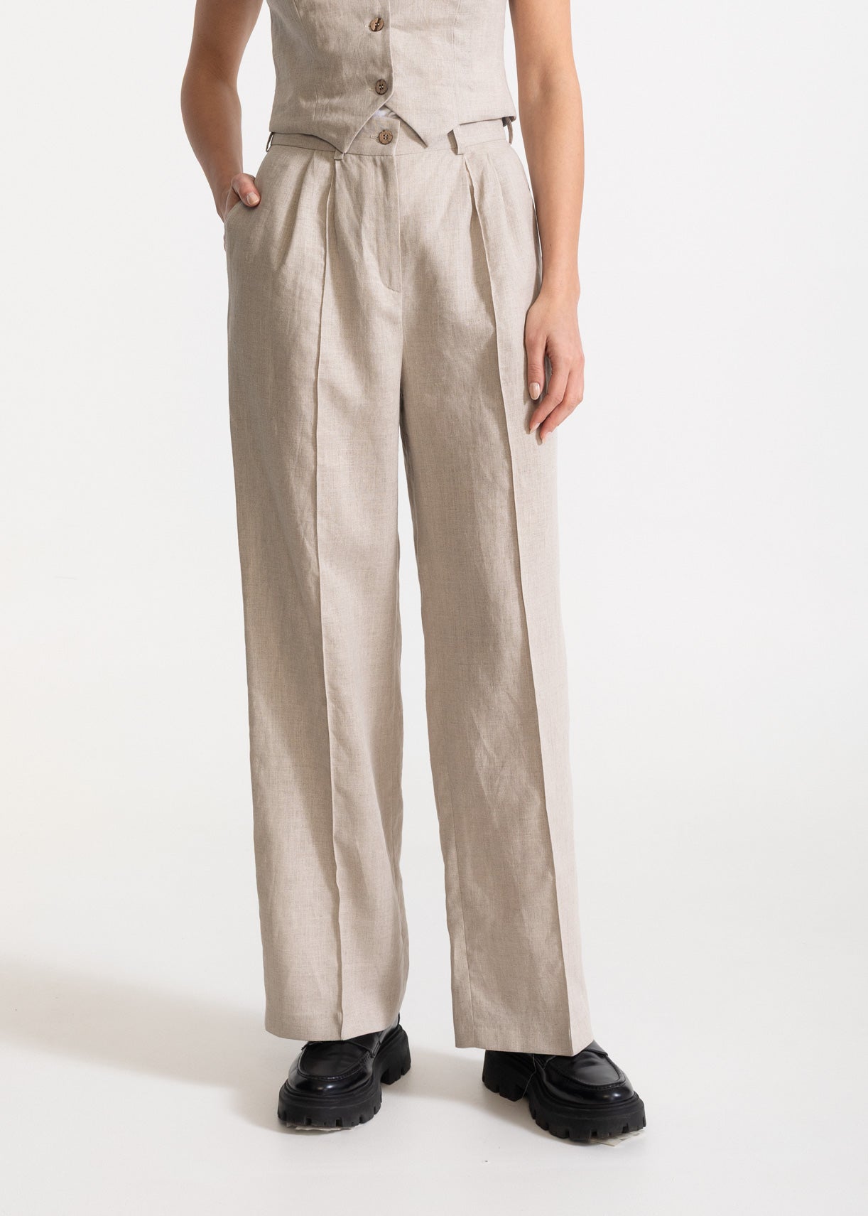 Women's Figa Linen Trousers Beige