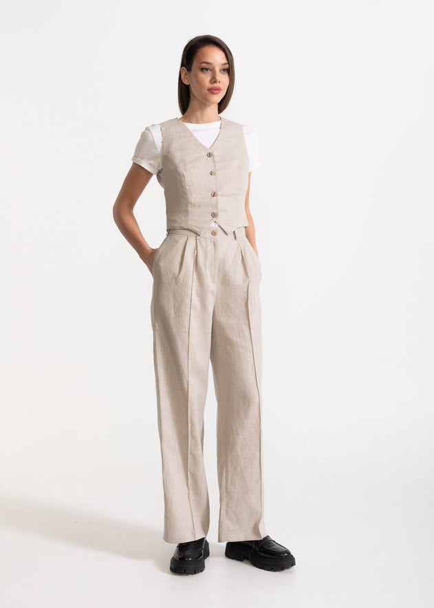 Women's Figa Linen Set Beige