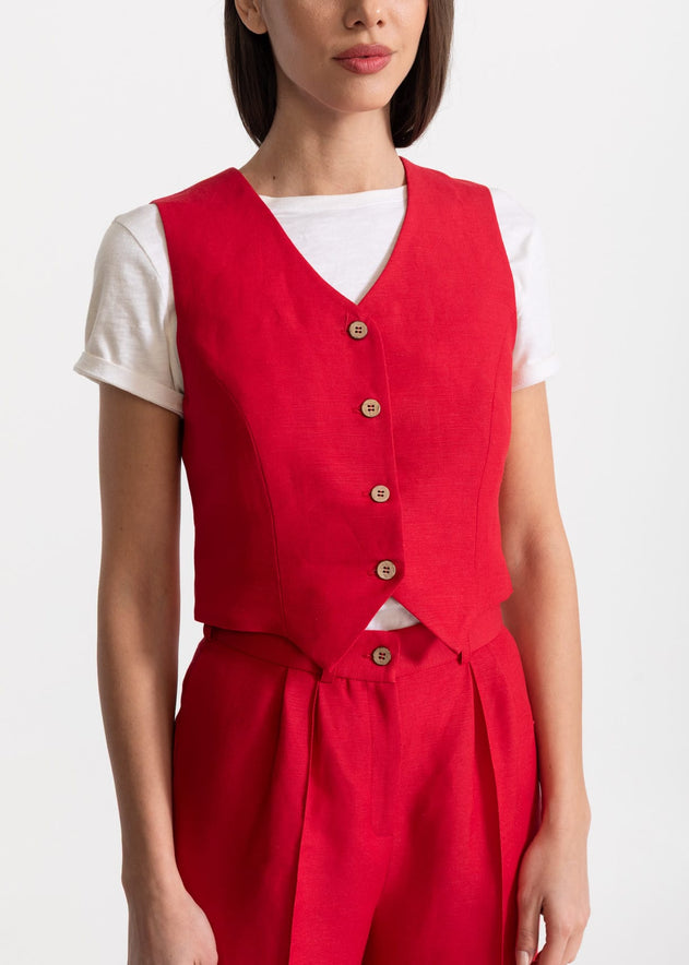 Women's Figa Linen Set Red