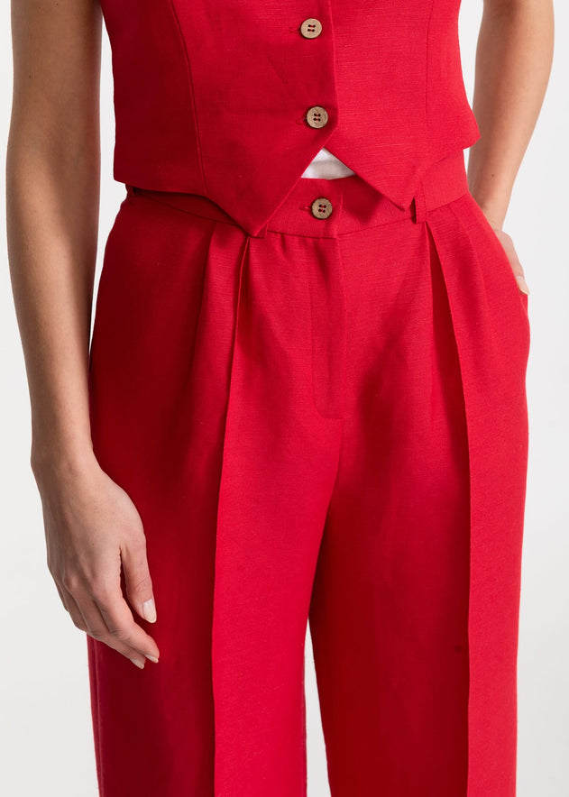 Women's Figa Linen Set Red