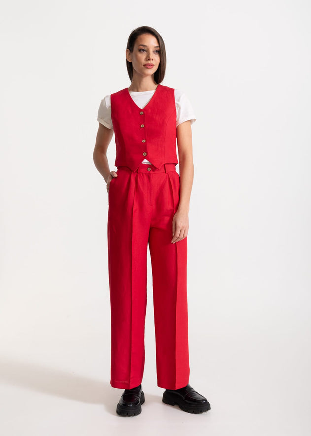 Women's Figa Linen Set Red
