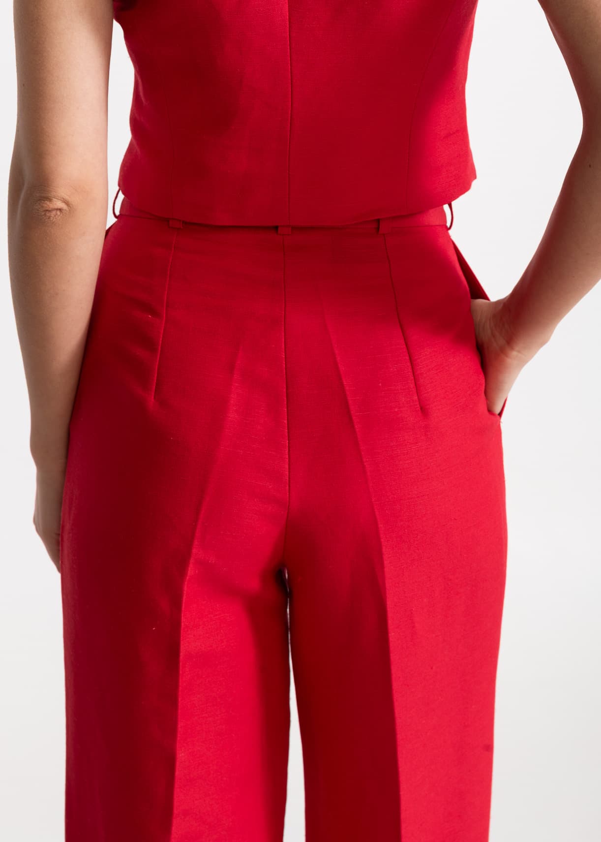 Women's Figa Linen Trousers Red