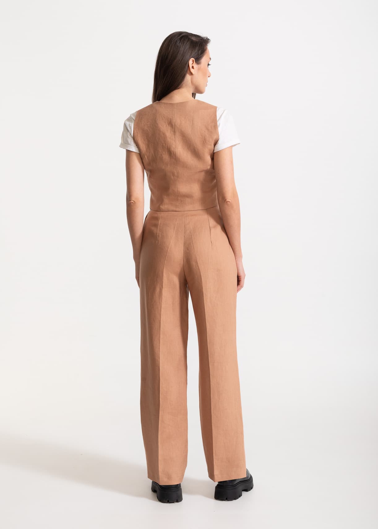 Women's Figa Linen Trousers Cappuccino