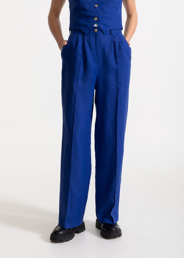 Women's Figa Linen Set Royal Blue