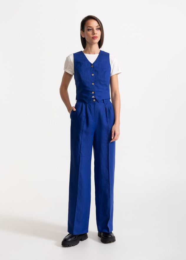 Women's Figa Linen Set Royal Blue