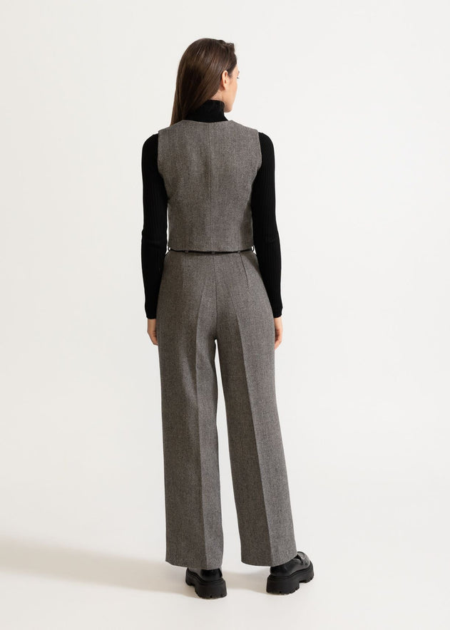 Women's Figa Wool Waistcoat Chambray Grey