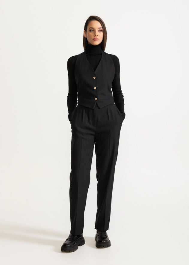 Women's Jina Wool Waistcoat Black