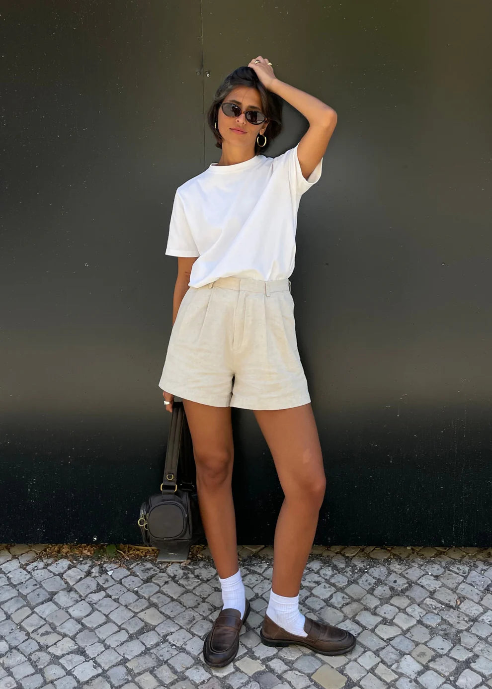 Hannah Linen Shorts Beige