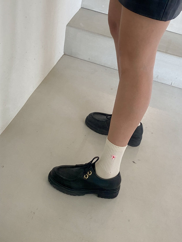 Cord Chunky Shoes Black