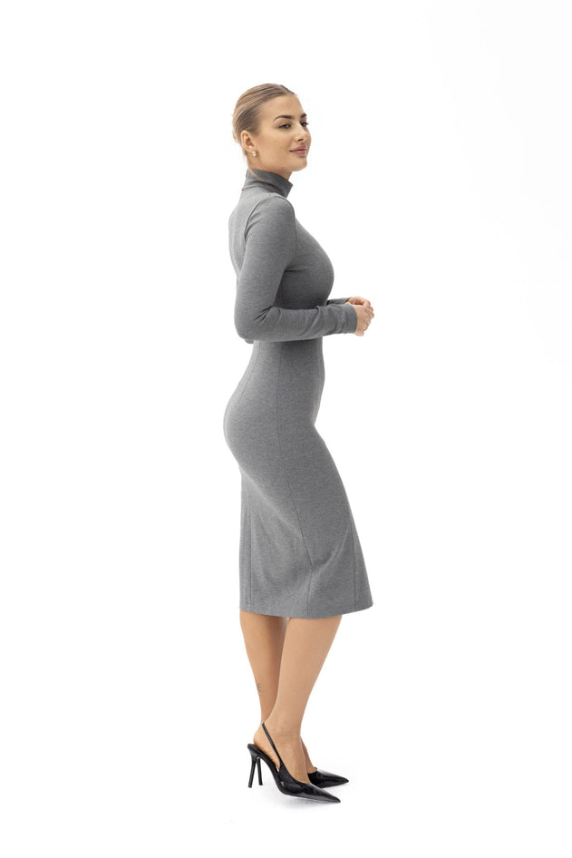 Laurell Elegant Knee-Length Dress Grey