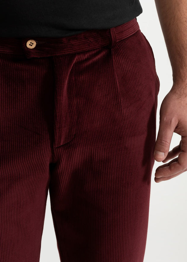 The Dacian Corduroy Trousers Burgundy