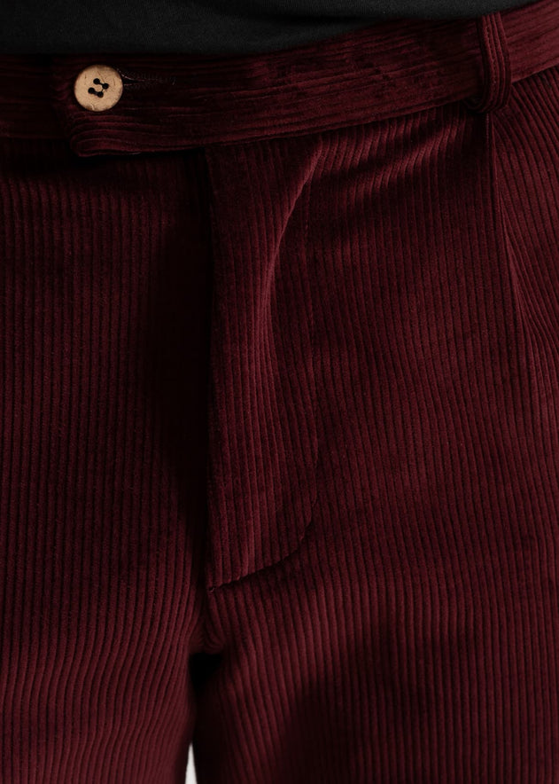 The Dacian Corduroy Trousers Burgundy