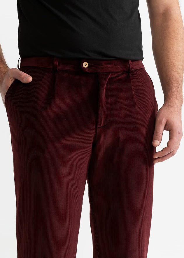 The Dacian Corduroy Trousers Burgundy