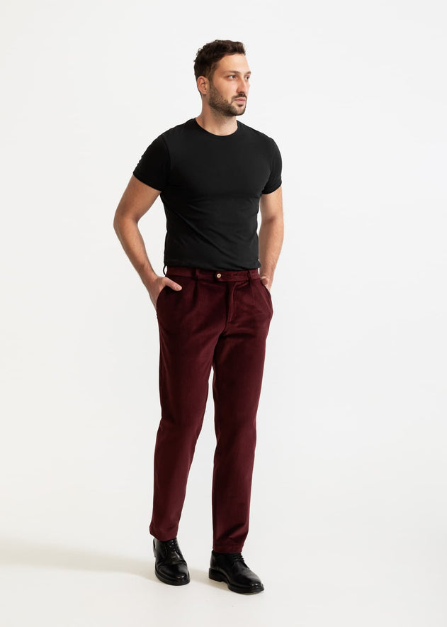 The Dacian Corduroy Trousers Burgundy