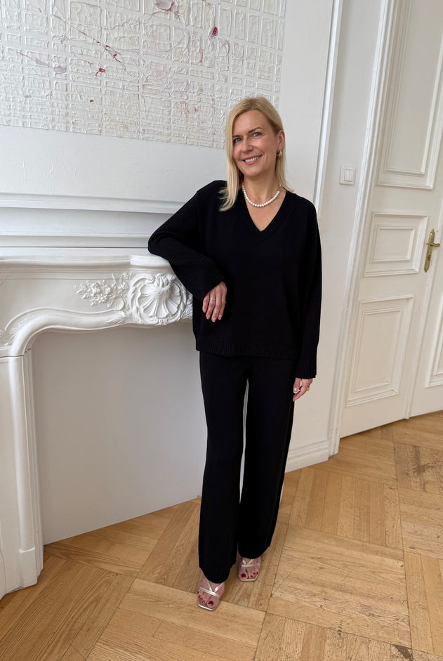 Amelié Knitted Sweater Black