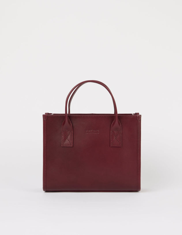 Jackie Midi Bag with Leather Strap Classic Leather Dark Cherry