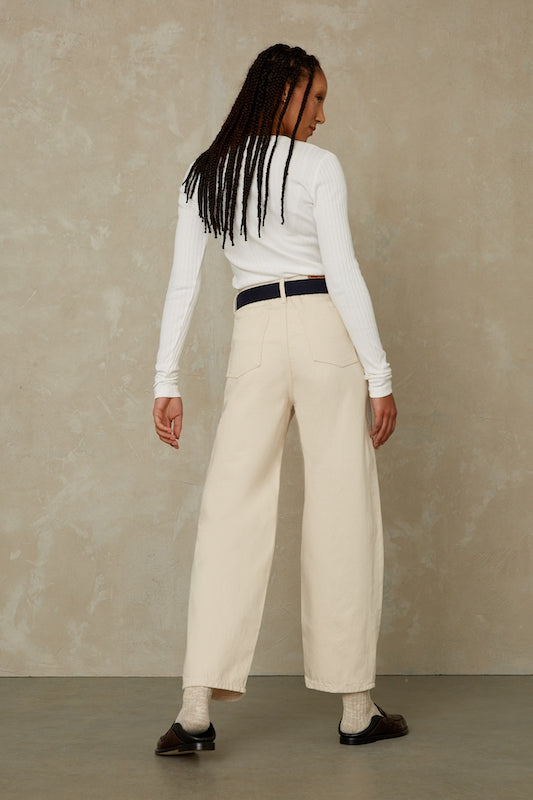Leila Balloon Jeans Clean Recycled Ecru