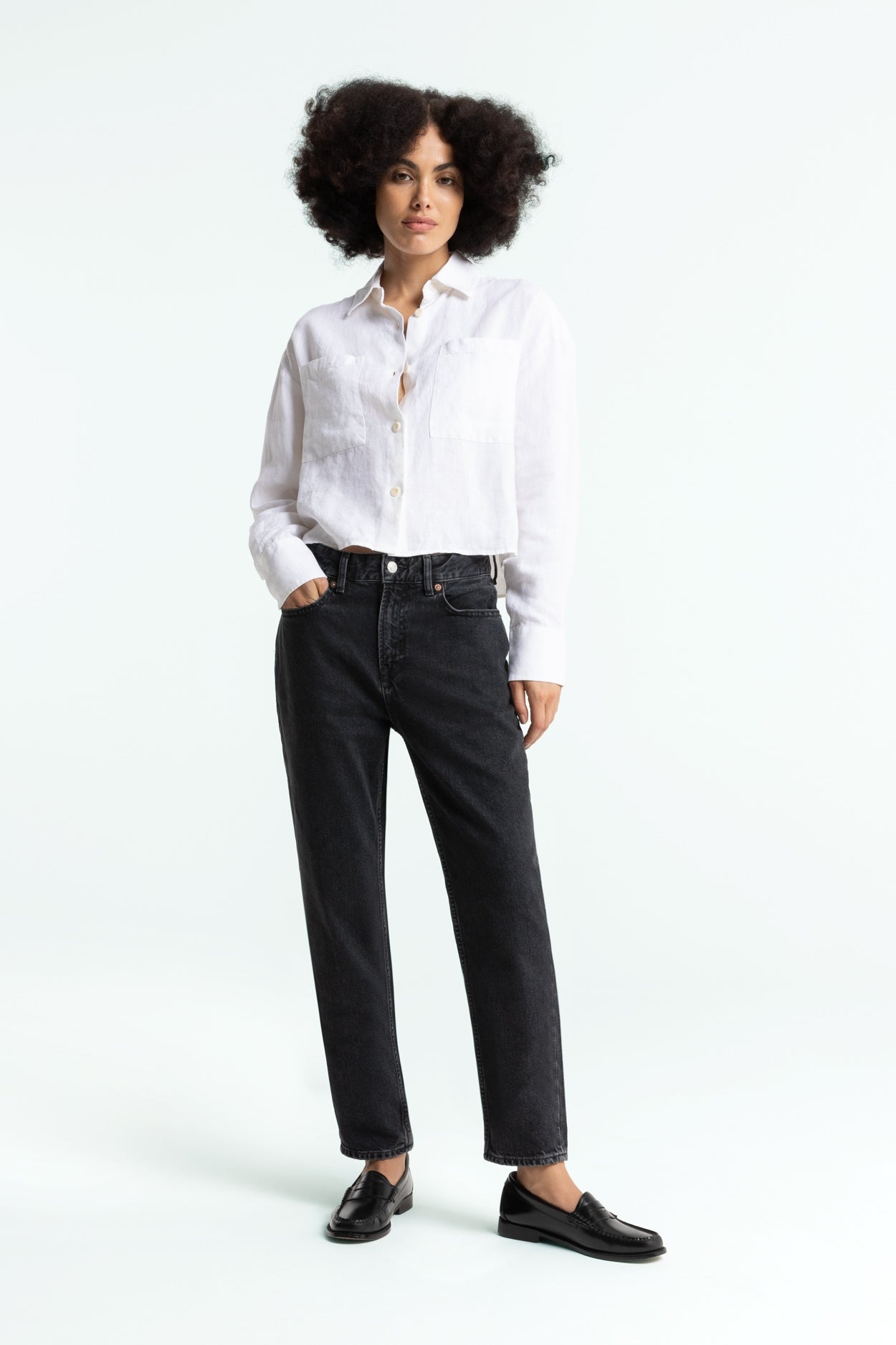 Caroline Cropped Jeans Holo Grey Used