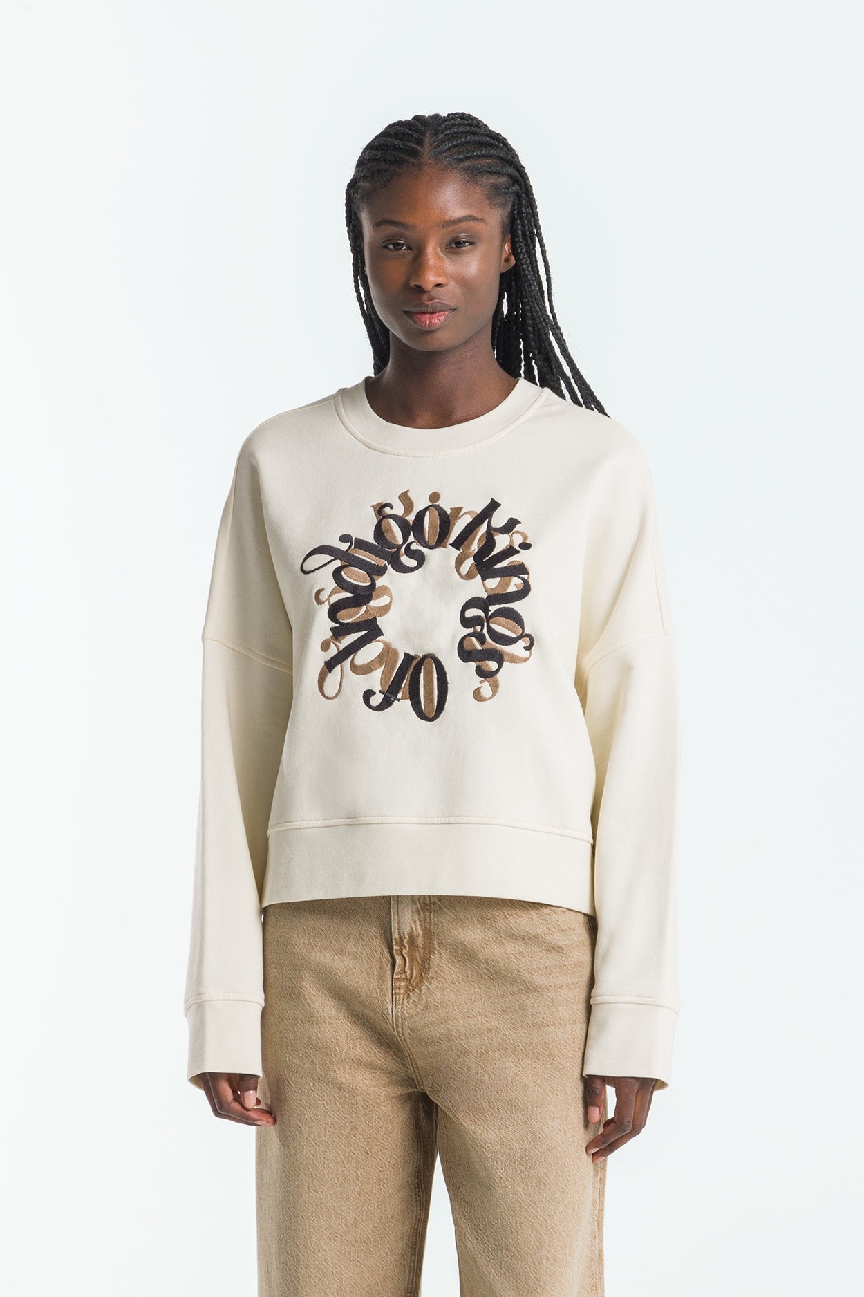 Mira Sweater Non Dyed Circle White
