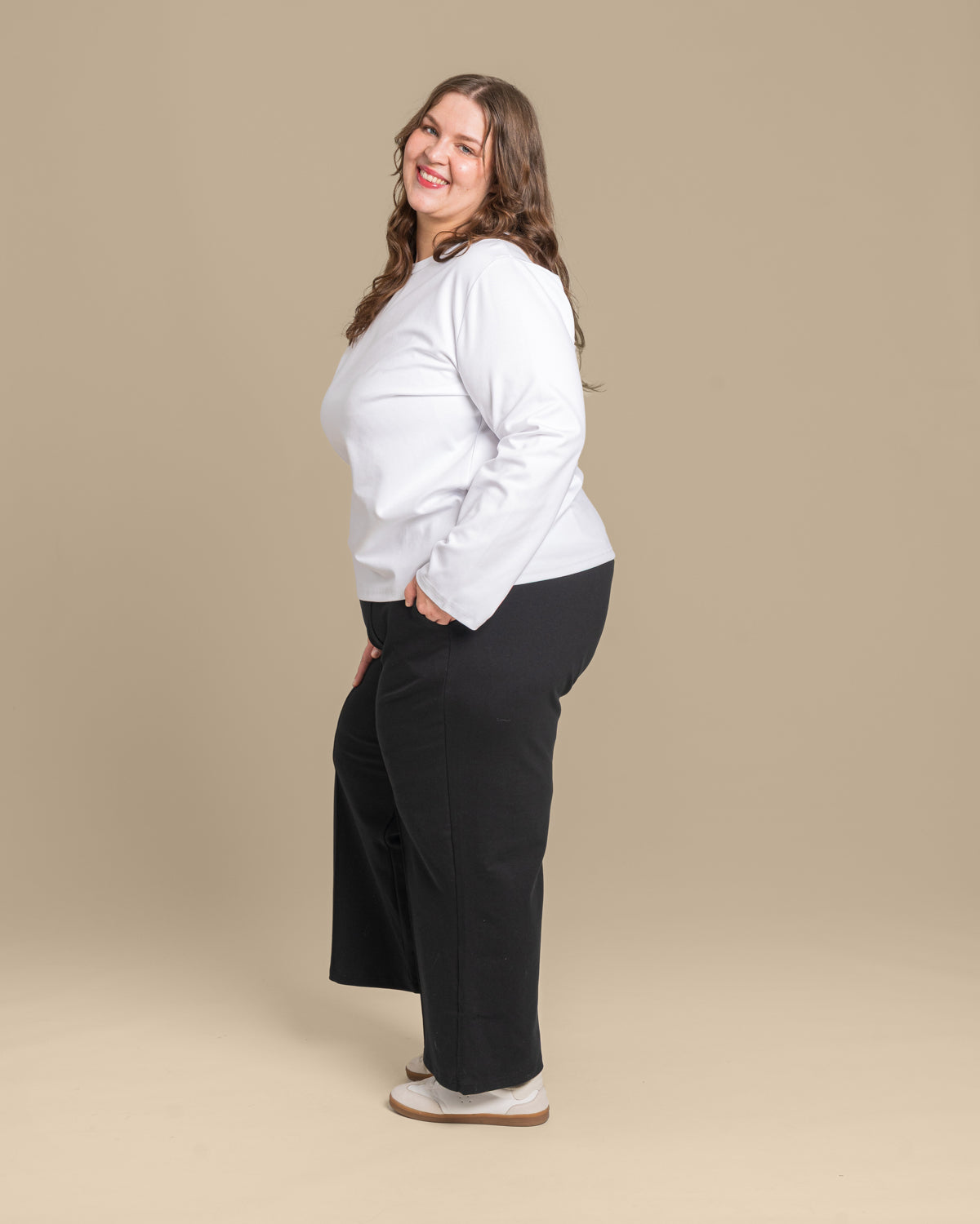 Wide Leg Pleated Pants Black