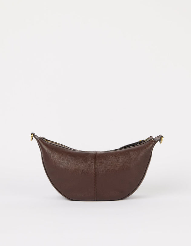Leo Twisted Handle Bag Soft Grain Leather Chocolate Brown
