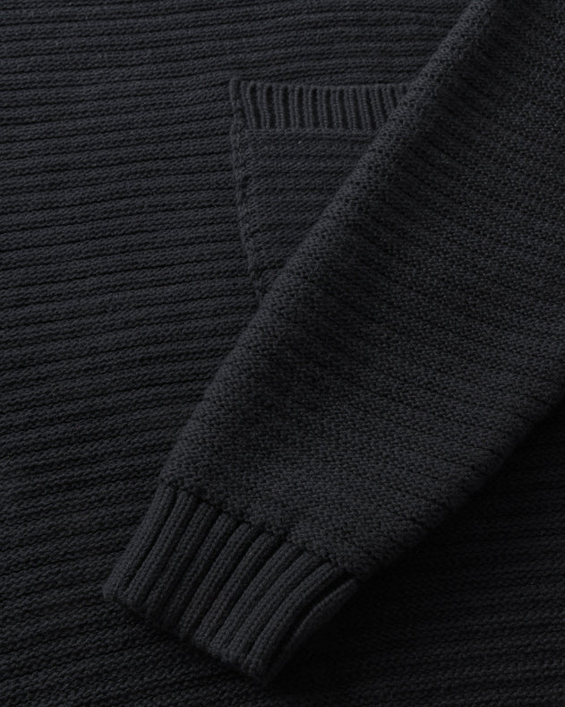 Loose Knit Sweatshirt Organic Cotton True Black