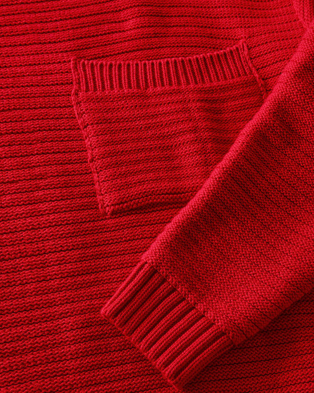 Loose Knit Sweatshirt Organic Cotton Washed Burgundy
