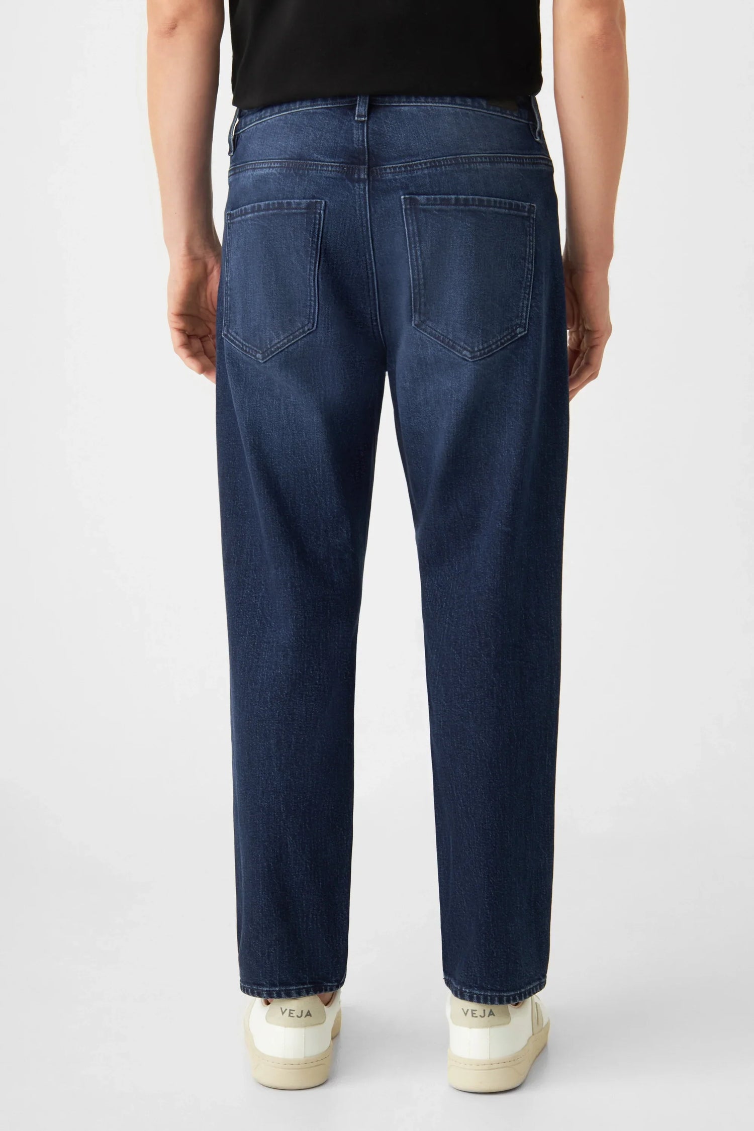 Rise Relaxed Tapered Basic Jeans Dark Blue