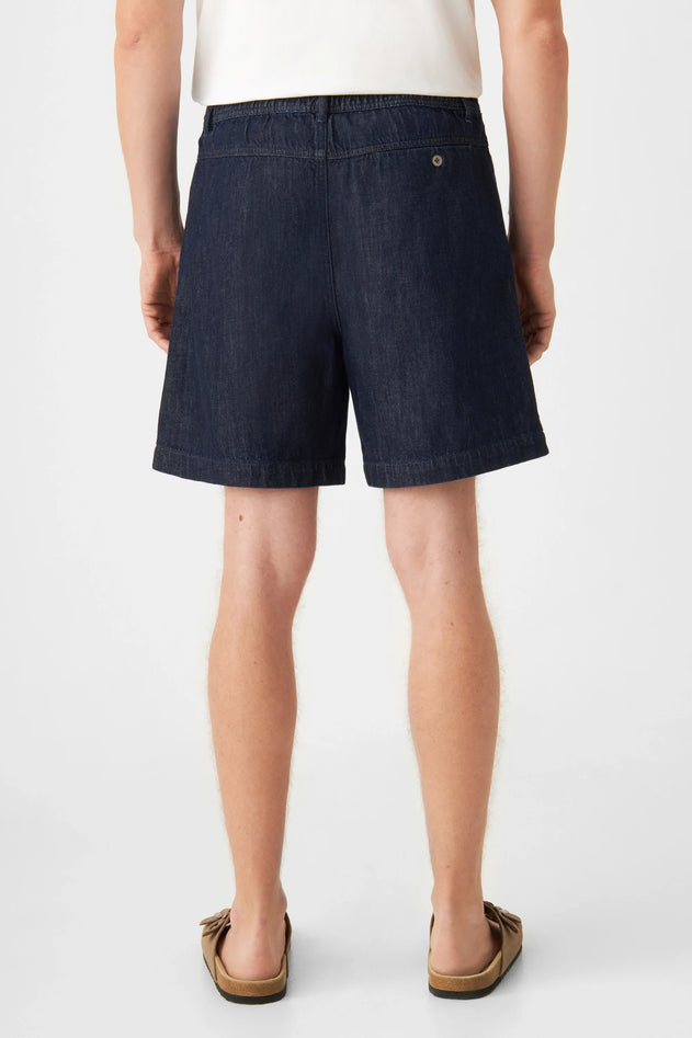 Shorty Lightweight Hemp Blend Denim Shorts Raw Blue