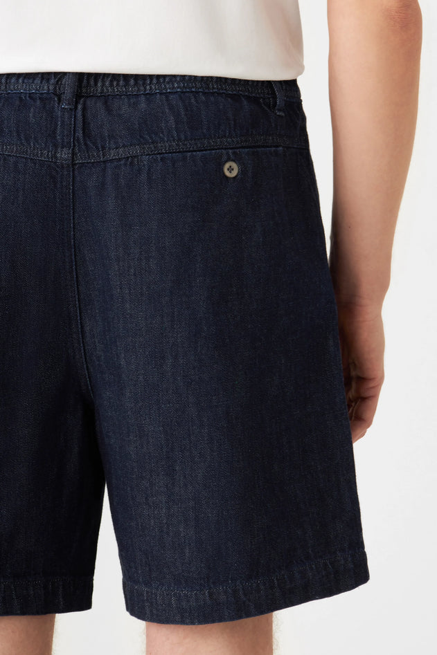 Shorty Lightweight Hemp Blend Denim Shorts Raw Blue