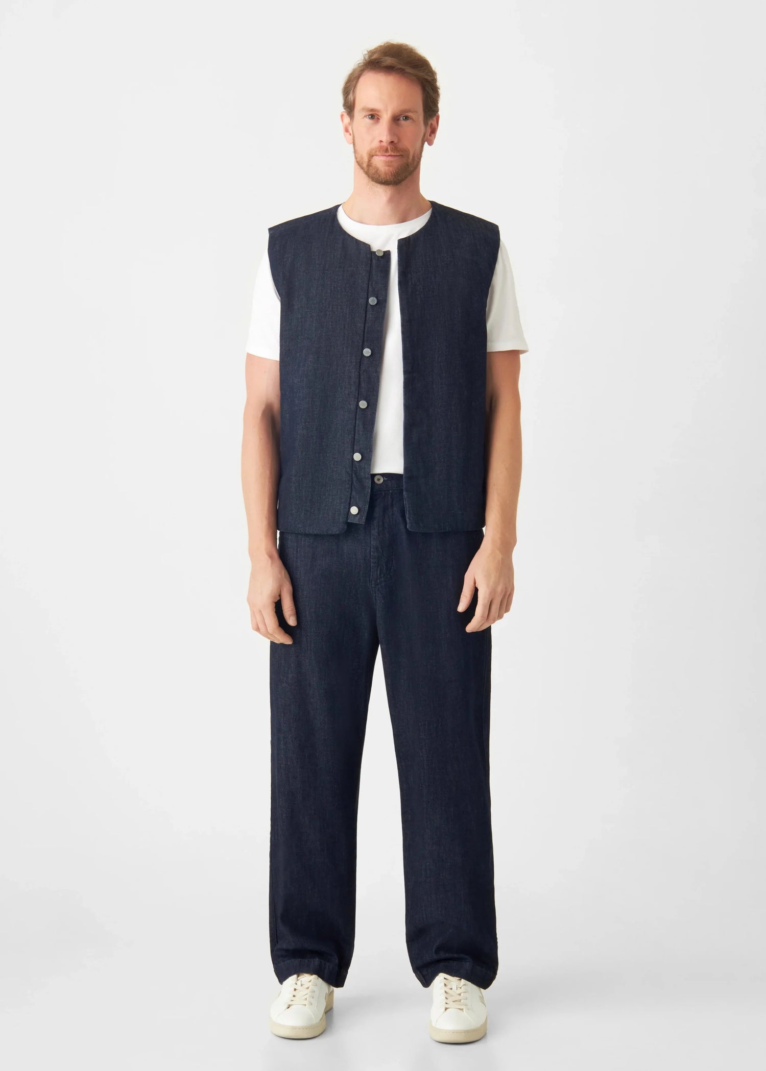 Loom Loose Lightweight Hemp Blend Chinos Raw Blue