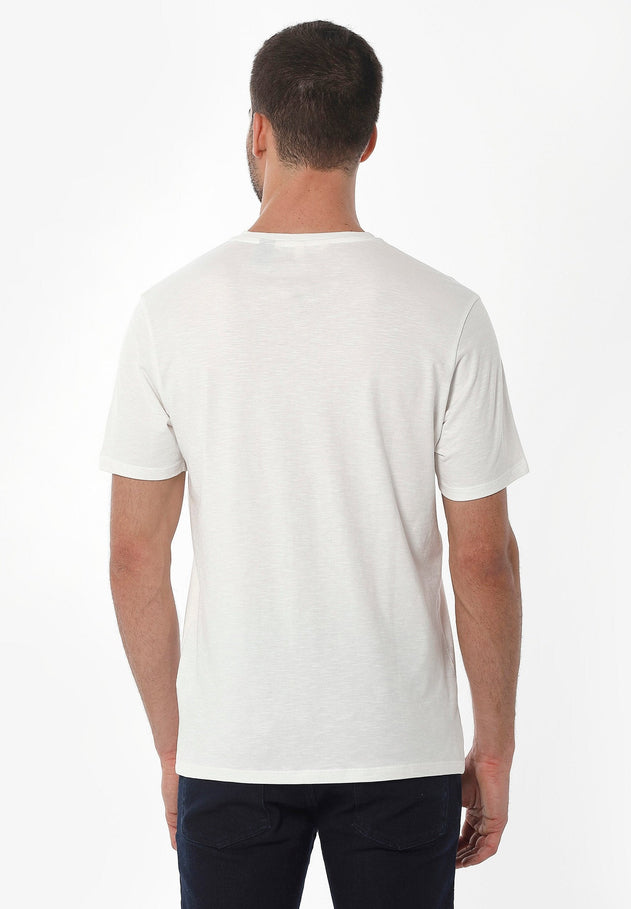 Men's Basic V-Neck T-Shirt Off White