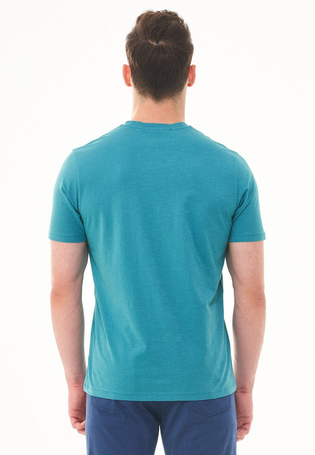 Men's Basic V-Neck T-Shirt Petrol Green
