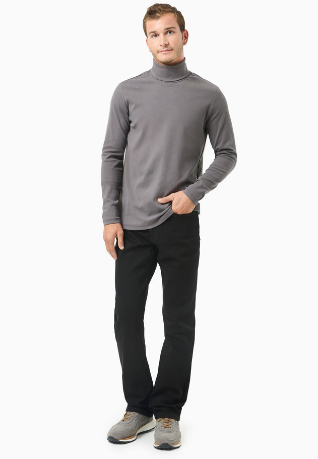 Men's Organic Cotton Turtleneck Shirt Asphalt